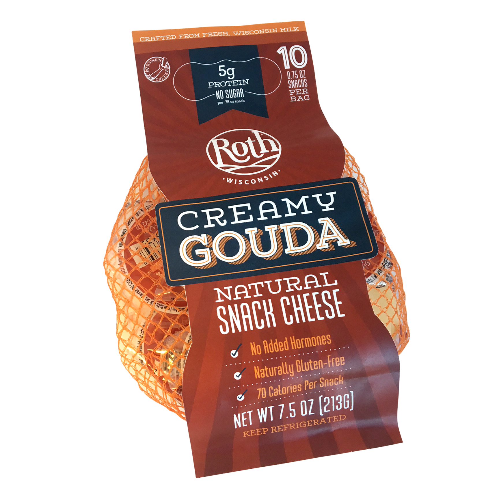 Roth Creamy Gouda Snack Cheese Retail Bag Emmi Roth