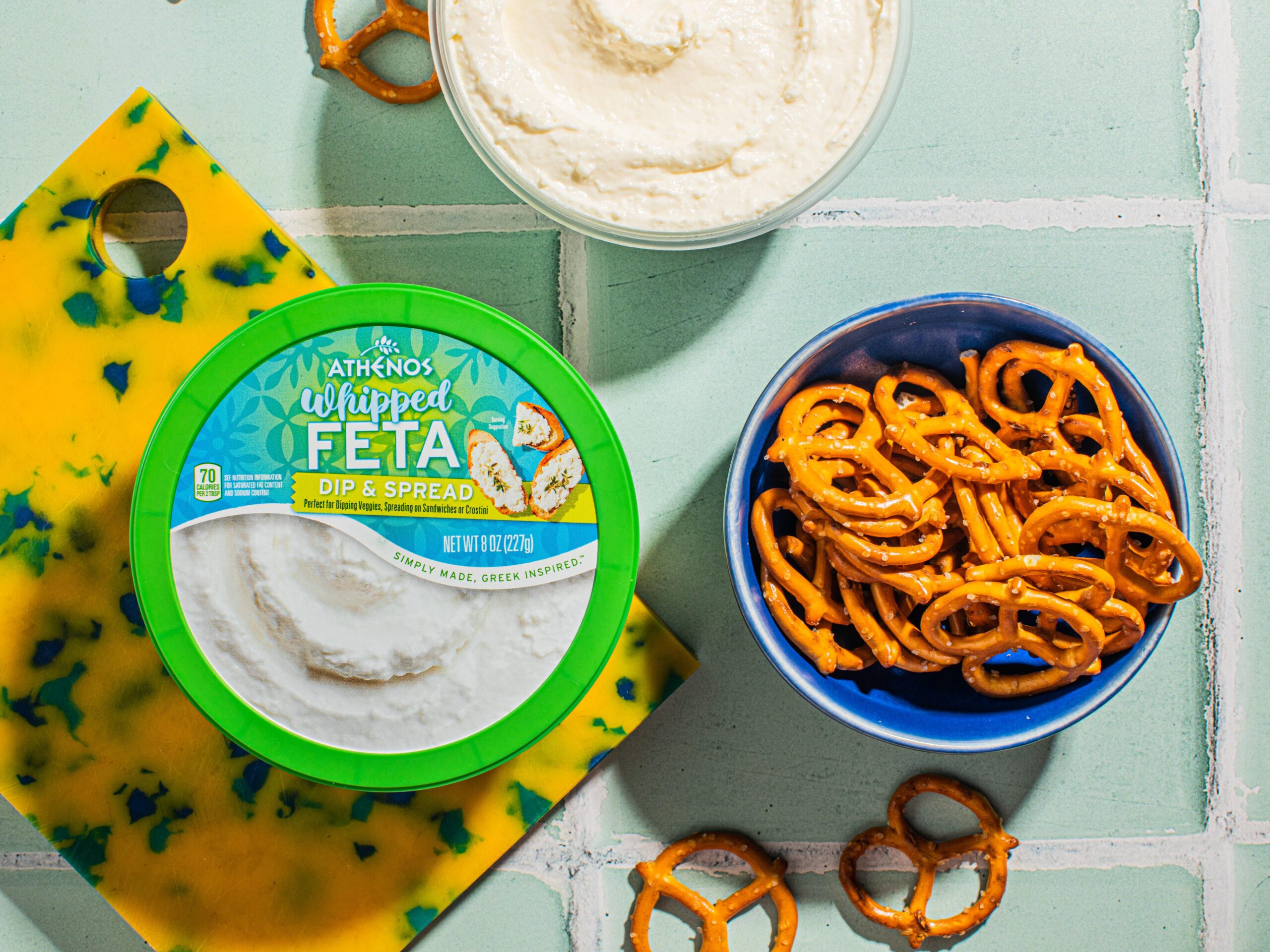 Whipped Feta Dip & Spread with pretzels